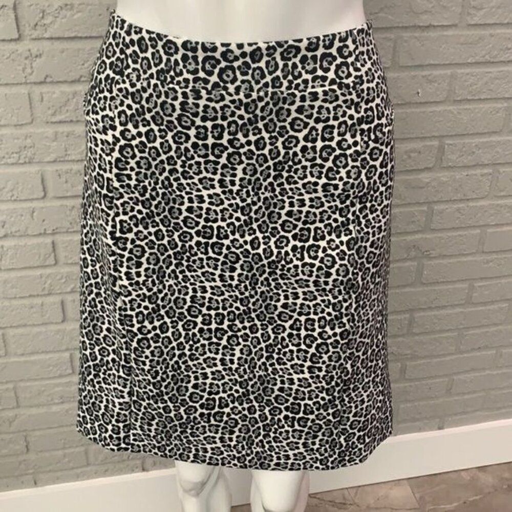 Michael Kors Women Leopard Print Pencil Skirt Size L NWT